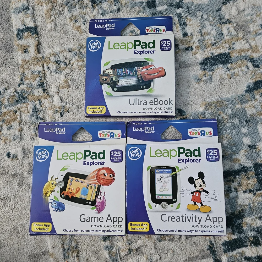 LeapPad Explorer $25 Download Cards – UNUSED – Bundle of 3 ($75 Value)